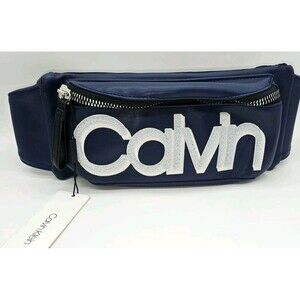 Calvin Klein Fanny Pack Navy Blue Logo Waist Bag NWT Defects Damaged H9AIZ9HB